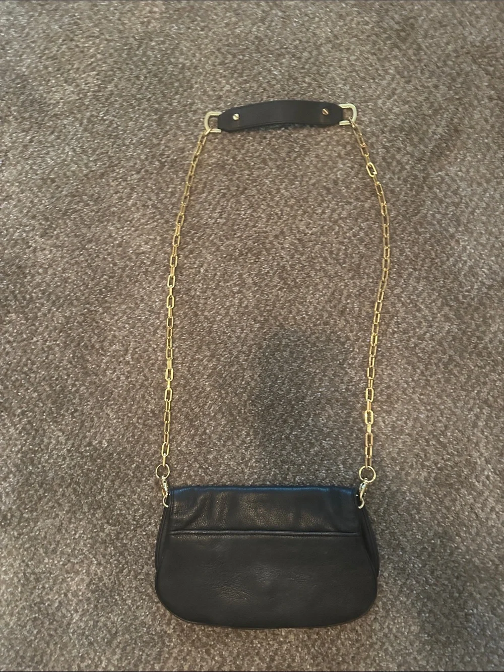 Tory Burch Black Shoulder Bag with Gold Chain and Logo